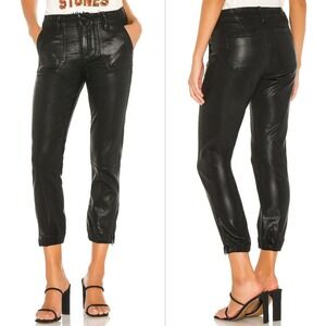 PAIGE Mayslie Jogger Black Fog Luxe Coating Pants Size 29 Coated Denim NWT